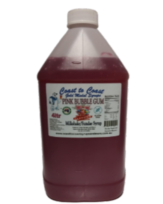 #4 Pink Bubble Gum, Milkshake/Sundae Toppings 4ltr, Coast to Coast Gold Medal Syrups®