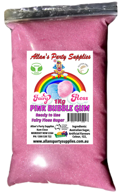 #3 APS, Premium Fairy Floss Sugar, 50 Serves RTU 1kg, Over 35 Plus Flavours