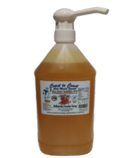 #4 Passionfruit, Milkshake/Sundae Toppings 4ltr with pump, Coast to Coast Gold Medal Syrups®