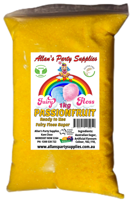 #3 APS, Premium Fairy Floss Sugar, 50 Serves RTU 1kg, Over 35 Plus Flavours