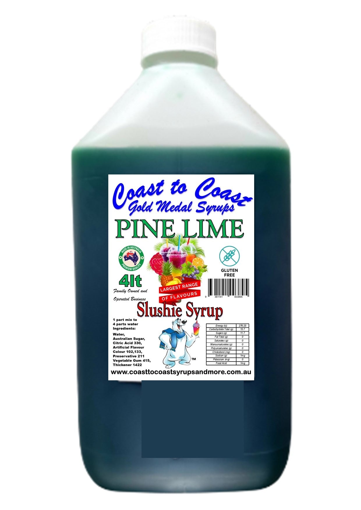 #3 Coast to Coast Gold Medal Syrups®, 4ltr, Premium Slushie Syrup