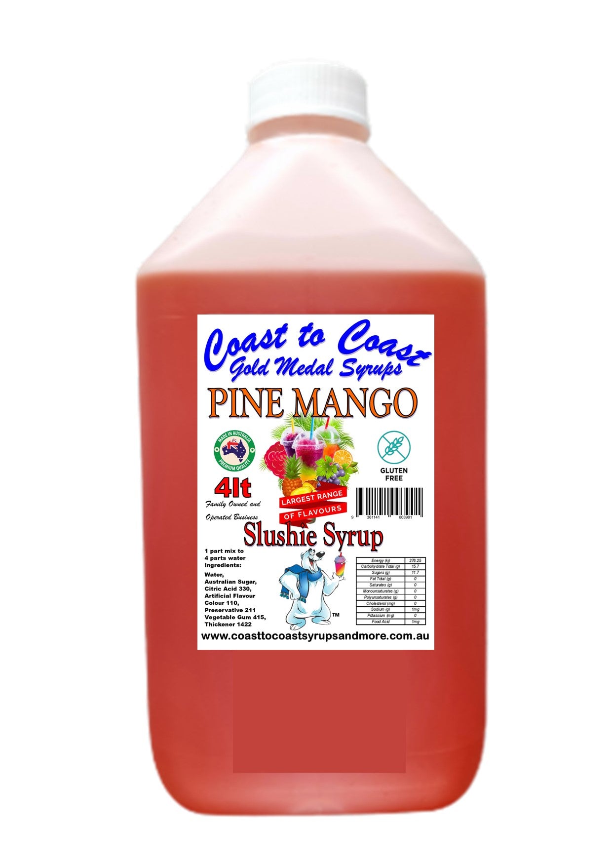 #3 Coast to Coast Gold Medal Syrups®, 4ltr, Premium Slushie Syrup