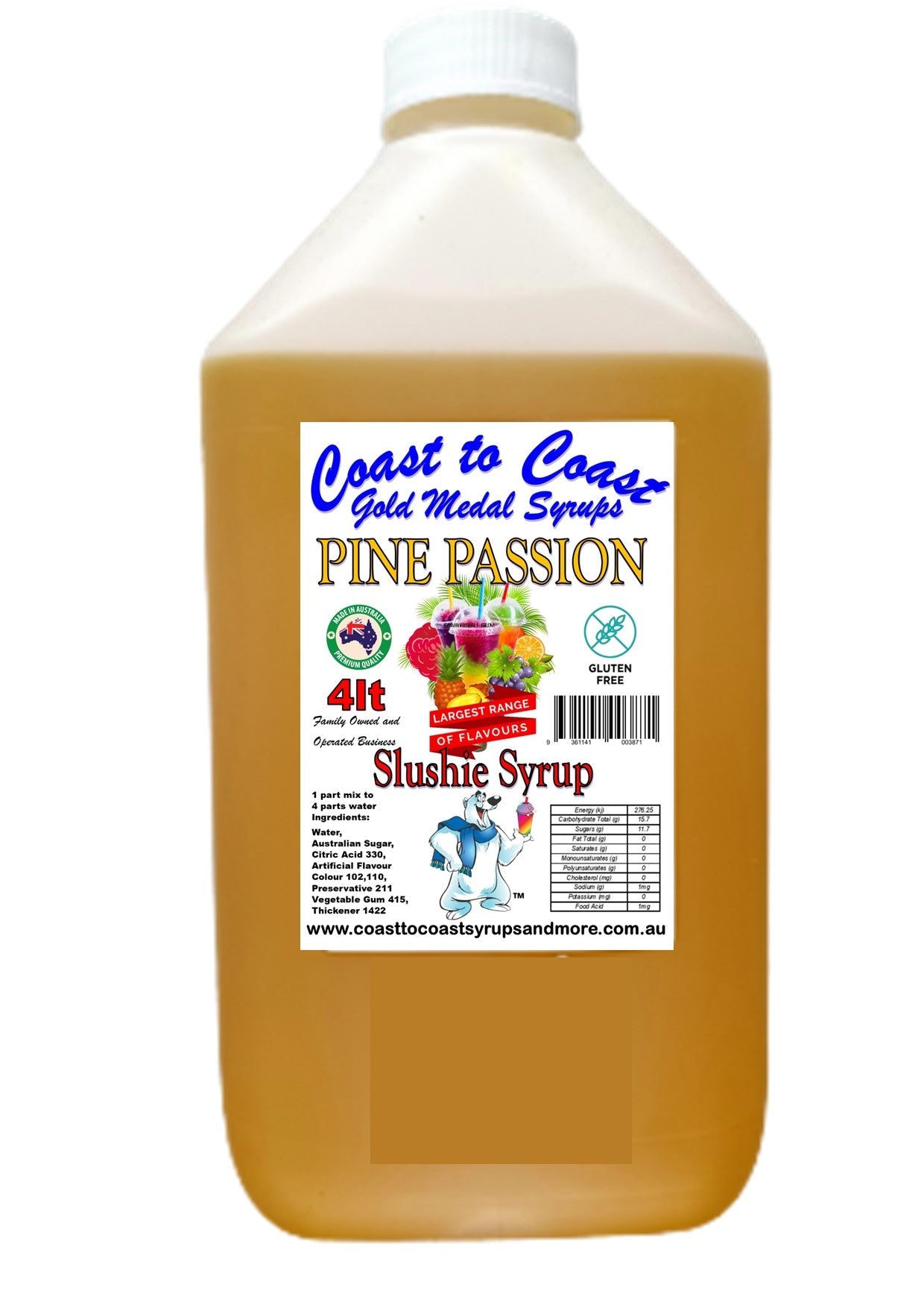 #3 Coast to Coast Gold Medal Syrups®, 4ltr, Premium Slushie Syrup
