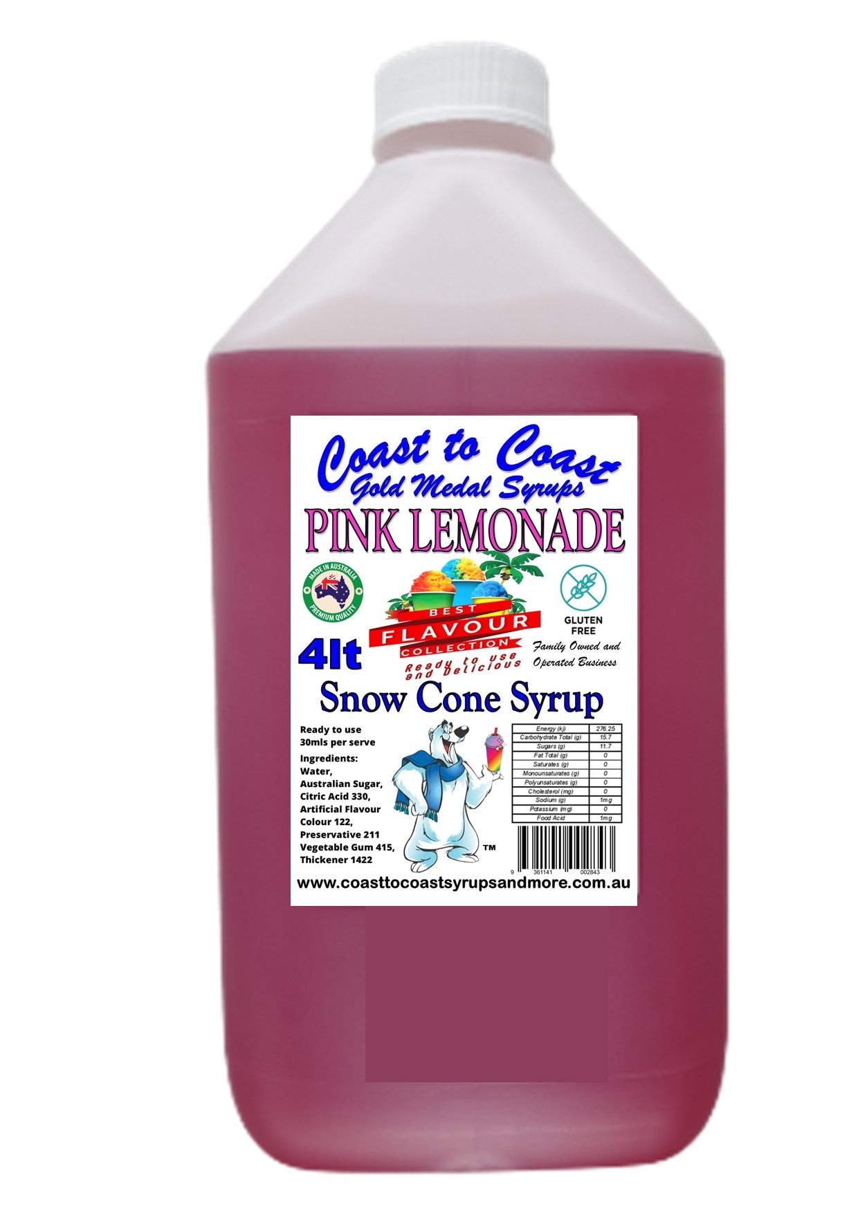 #6 Coast to Coast Gold Medal Syrup®, Premium Snow Cone Syrup 4ltr