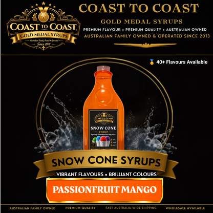 Passionfruit Mango Snow Cone Syrups 2ltr - Coast to Coast Gold Medal Syrups®