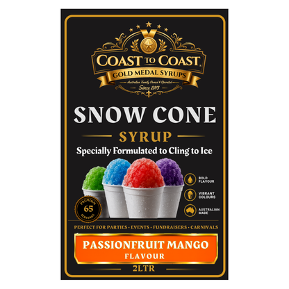 Passionfruit Mango Snow Cone Syrups 2ltr - Coast to Coast Gold Medal Syrups®