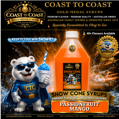 Passionfruit Mango Snow Cone Syrups 4ltr - Coast to Coast Gold Medal Syrups®