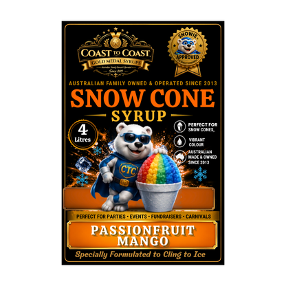 Passionfruit Mango Snow Cone Syrups 4ltr - Coast to Coast Gold Medal Syrups®