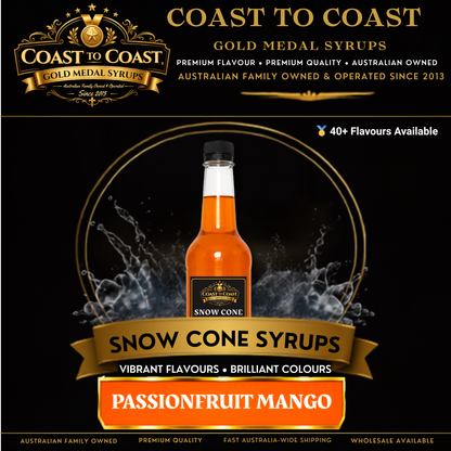 Passionfruit Mango Snow Cone Syrups 750ml - Coast to Coast Gold Medal Syrups®