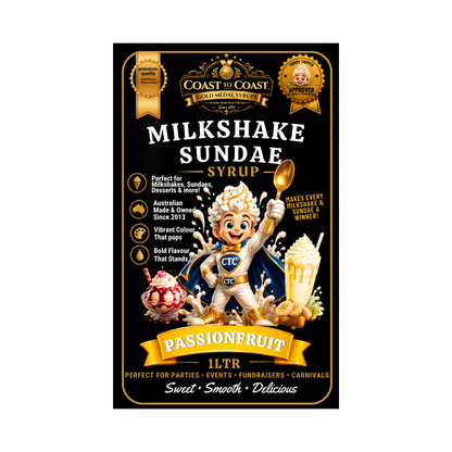 Passionfruit, Milkshake/Sundae toppings 1ltr - Coast to Coast Gold Medal Syrups®