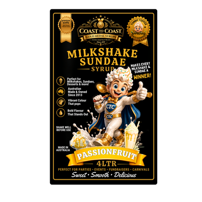 Passionfruit, Milkshake-Sundae Toppings 4ltr with pump, Coast to Coast Gold Medal Syrups®