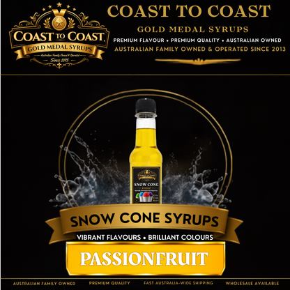 Passionfruit Snow Cone Syrups 250ml - Coast to Coast Gold Medal Syrups®