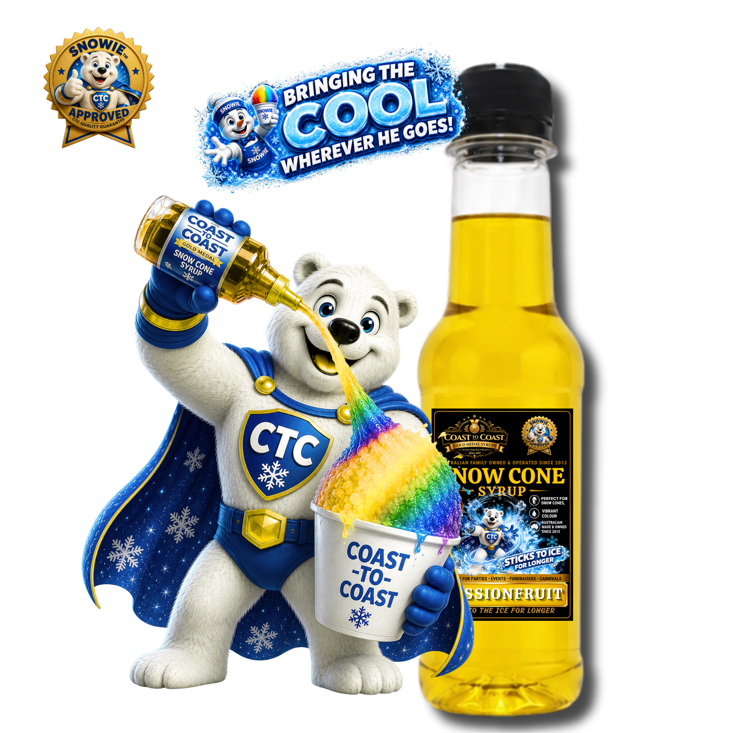 Passionfruit Snow Cone Syrups 250ml - Coast to Coast Gold Medal Syrups®