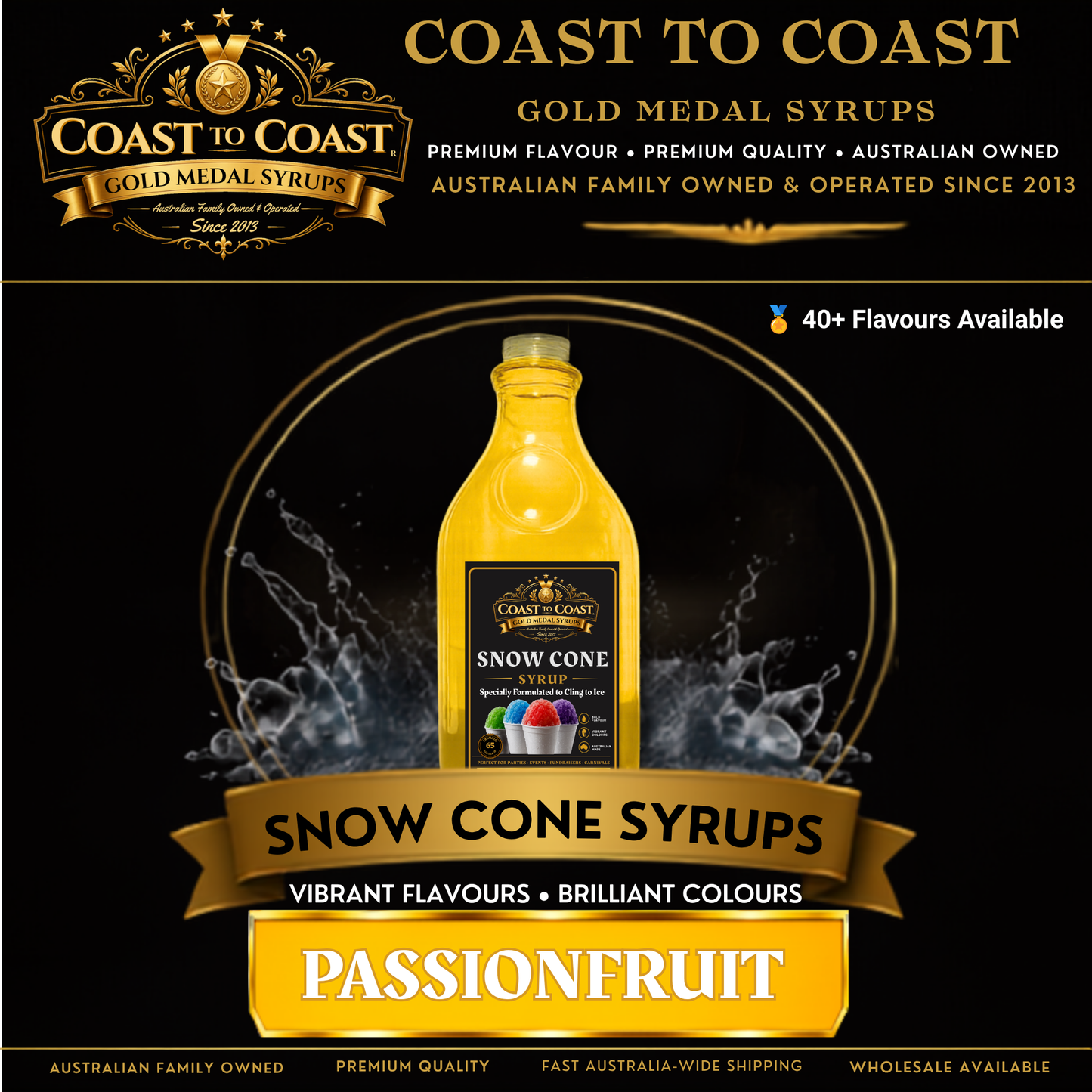Passionfruit Snow Cone Syrups 2ltr - Coast to Coast Gold Medal Syrups®