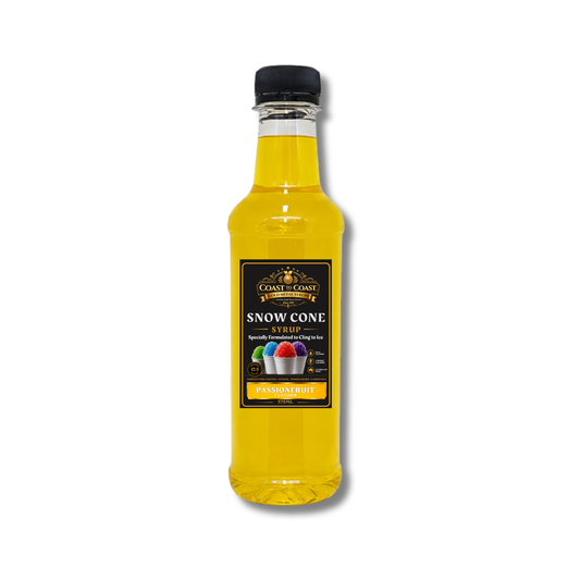 1.Passionfruit Snow Cone Syrups 375ml - Coast to Coast Gold Medal Syrups®