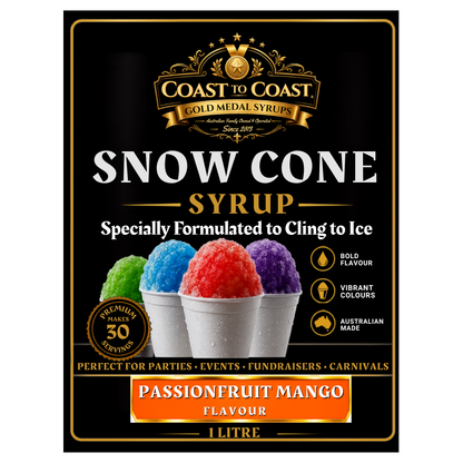 Passionfruit Mango Snow Cone Syrups 1ltr - Coast to Coast Gold Medal Syrups®