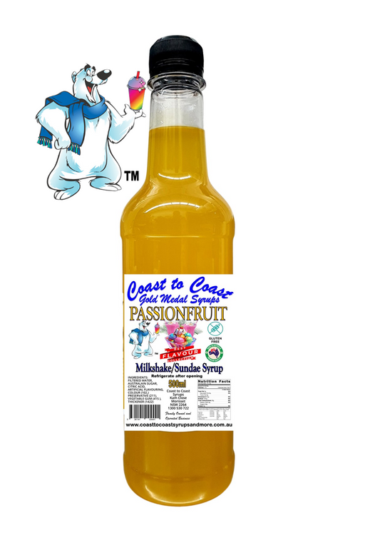 #1 Passionfruit, Milkshake/Sundae toppings 500ml, Coast to Coast Gold Medal Syrups®