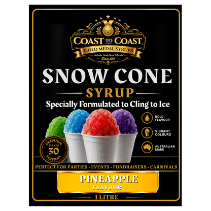 Pineapple Snow Cone Syrups 1ltr - Coast to Coast Gold Medal Syrups®