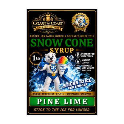 Pine Lime Snow Cone Syrups 1ltr - Coast to Coast Gold Medal Syrups®