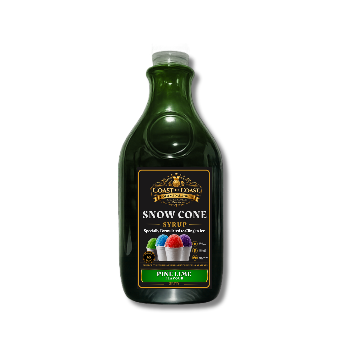 Pine Lime Snow Cone Syrups 2ltr - Coast to Coast Gold Medal Syrups®