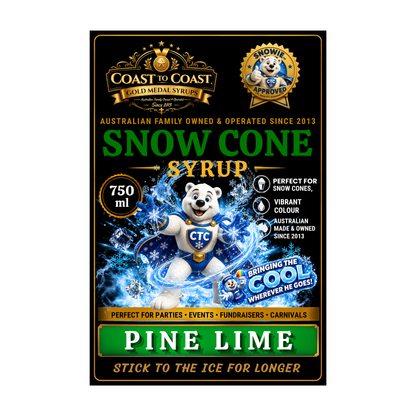 Pine Lime Snow Cone Syrups 750ml - Coast to Coast Gold Medal Syrups®