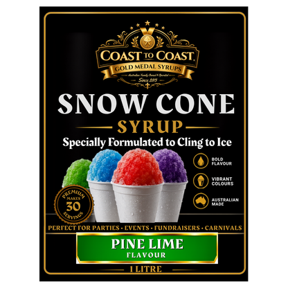 Pine Lime Snow Cone Syrups 1ltr - Coast to Coast Gold Medal Syrups®