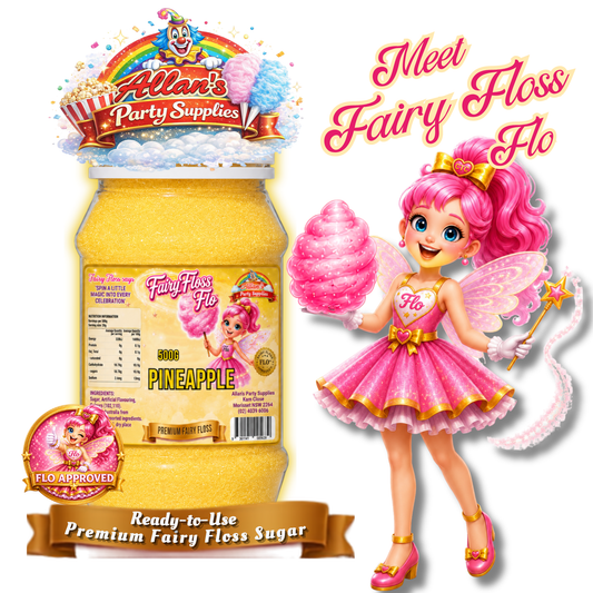 Pineapple Fairy Floss Sugar – 500g Jar - Allan's Party Supplies