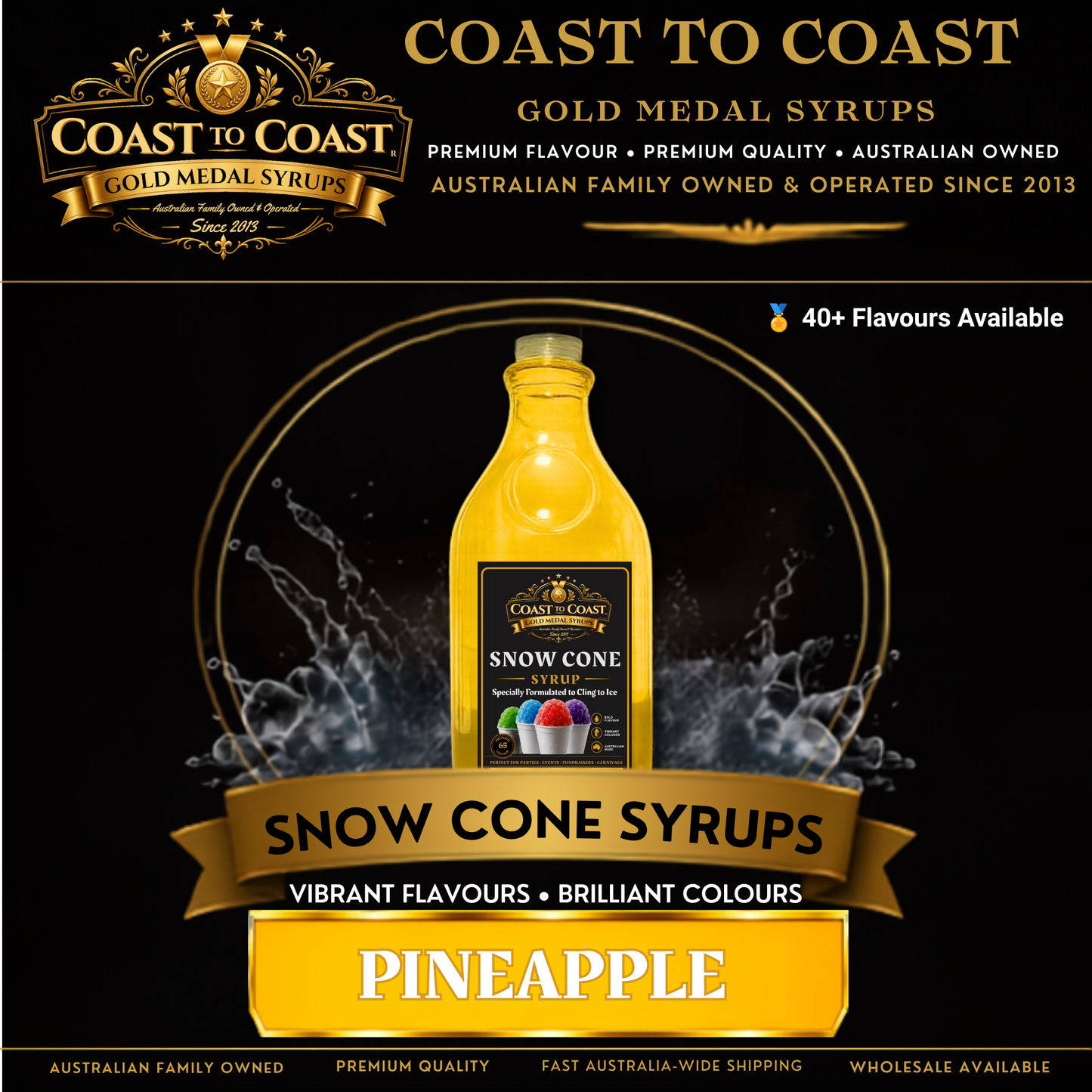 Pineapple Snow Cone Syrups 2ltr - Coast to Coast Gold Medal Syrups®