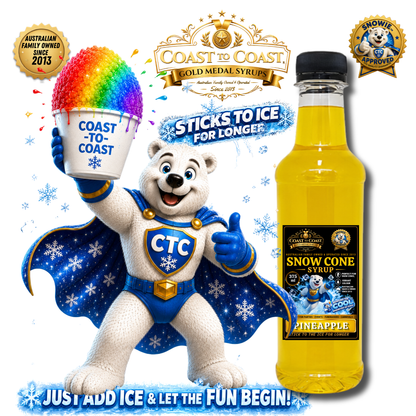 Pineapple  Snow Cone Syrup 375ml – Premium Ice Syrup | Coast to Coast Gold Medal Syrups®