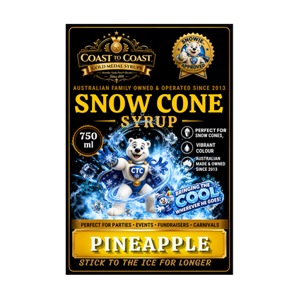 Pineapple Snow Cone Syrups 750ml - Coast to Coast Gold Medal Syrups®