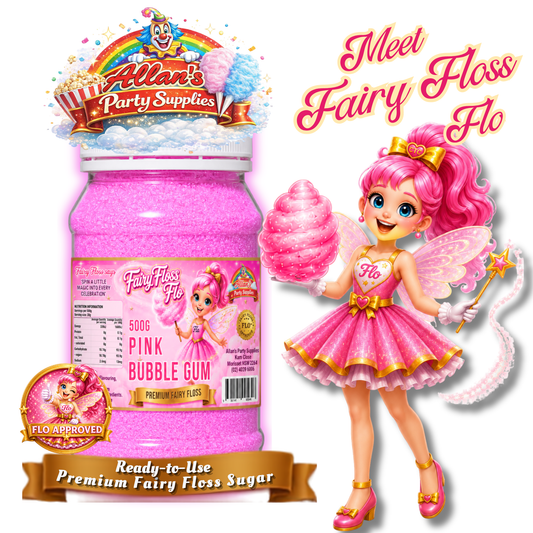 Pink Bubble Gum Fairy Floss Sugar – 500g Jar - Allan's Party Supplies