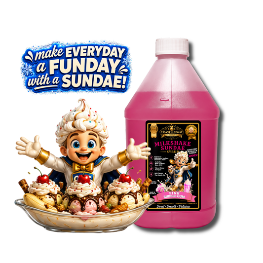 Pink Bubble Gum, Milkshake-Sundae Toppings 4ltr - Coast to Coast Gold Medal Syrups®