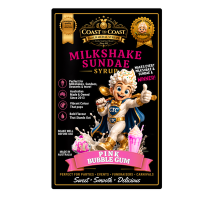 Pink Bubble Gum, Milkshake-Sundae Toppings 4ltr - Coast to Coast Gold Medal Syrups®