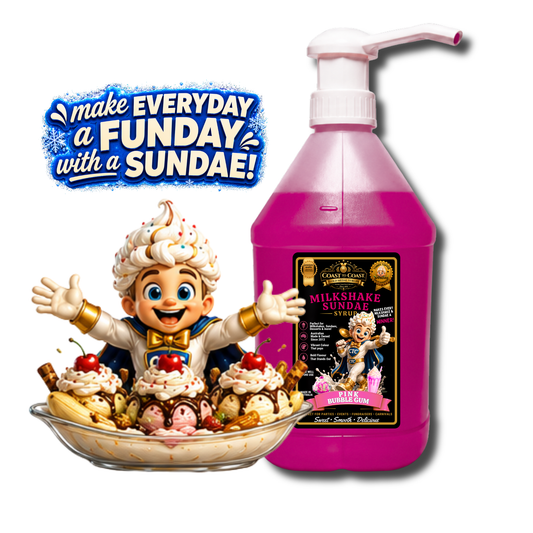 Pink Bubble Gum, Milkshake-Sundae Toppings 4ltr with pump - Coast to Coast Gold Medal Syrups®