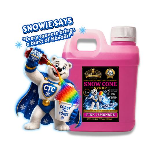 Pink Bubble Gum Snow Cone Syrups 1ltr - Coast to Coast Gold Medal Syrups®