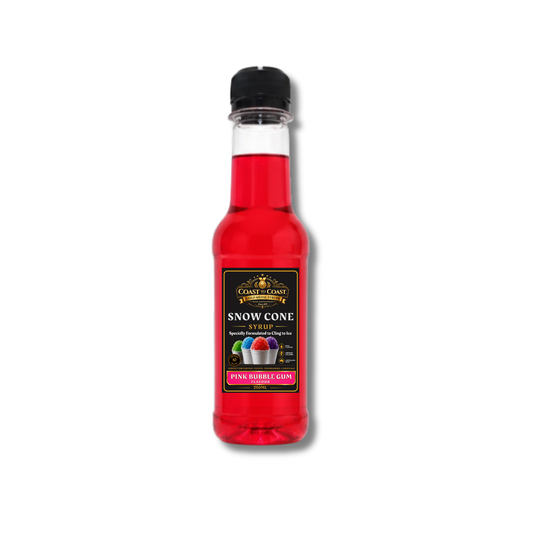 Pink Bubble Gum Snow Cone Syrups 250ml - Coast to Coast Gold Medal Syrups®