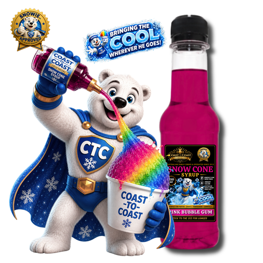 Pink Bubble Gum Snow Cone Syrups 250ml - Coast to Coast Gold Medal Syrups®
