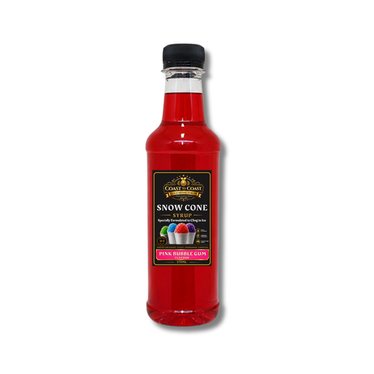 Pink Bubble Gum Snow Cone Syrup 250ml – Premium Ice Syrup | Coast to Coast Gold Medal Syrups®