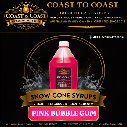 Pink Bubble Gum Snow Cone Syrups 4ltr - Coast to Coast Gold Medal Syrups®