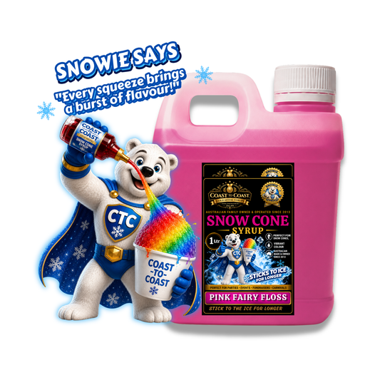 Pink Fairy Floss Snow Cone Syrups 1ltr - Coast to Coast Gold Medal Syrups®