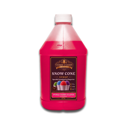 Pink Fairy Floss Snow Cone Syrups 4ltr - Coast to Coast Gold Medal Syrups®