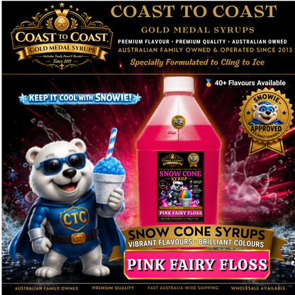 Pink Fairy Floss Snow Cone Syrups 4ltr - Coast to Coast Gold Medal Syrups®