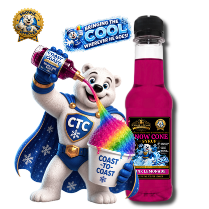 Pink Lemonade Snow Cone Syrups 250ml - Coast to Coast Gold Medal Syrups®