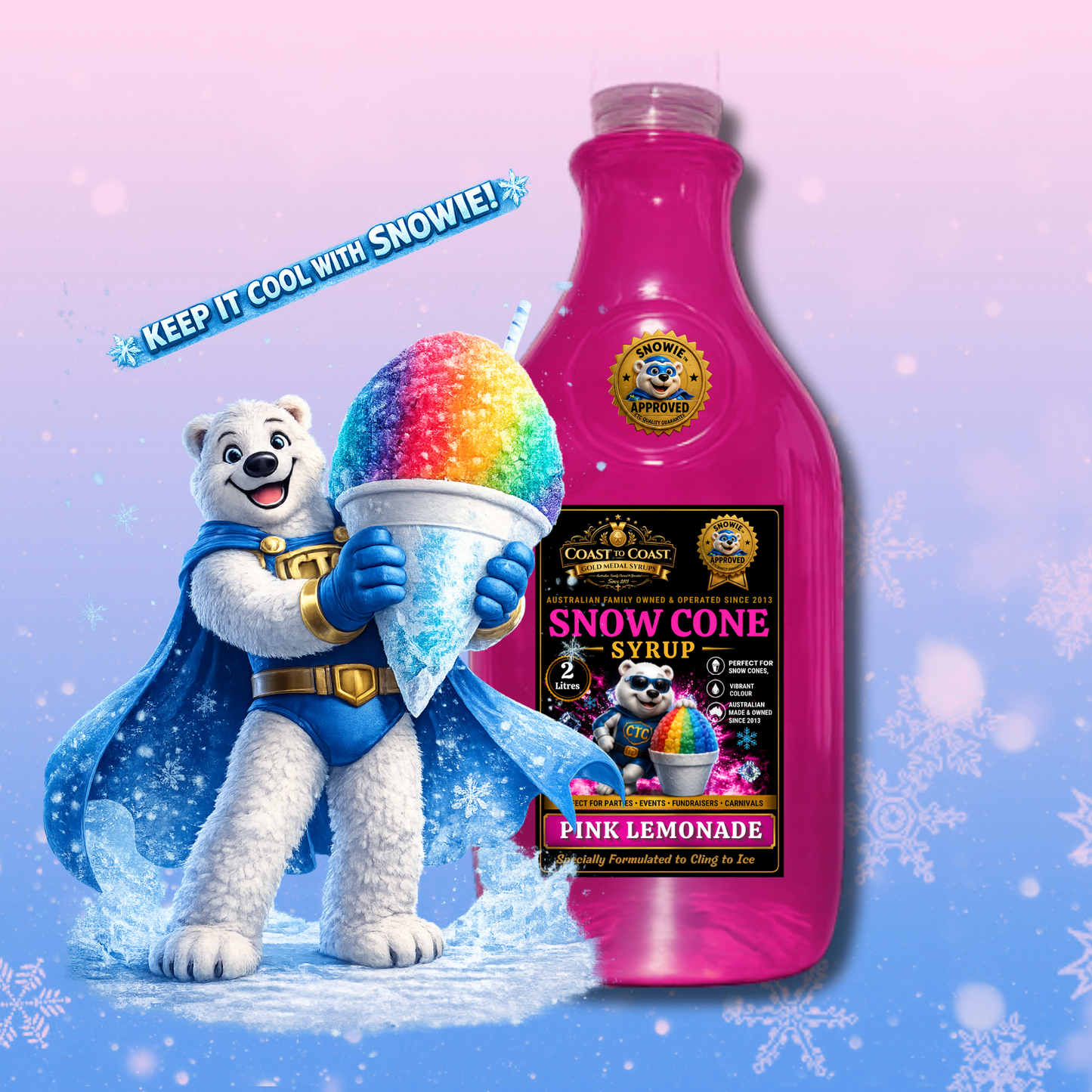 Pink Lemonade Snow Cone Syrups 2ltr - Coast to Coast Gold Medal Syrups®