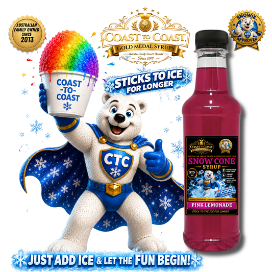 Pink Lemonade  Snow Cone Syrups 375ml - Coast to Coast Gold Medal Syrups®