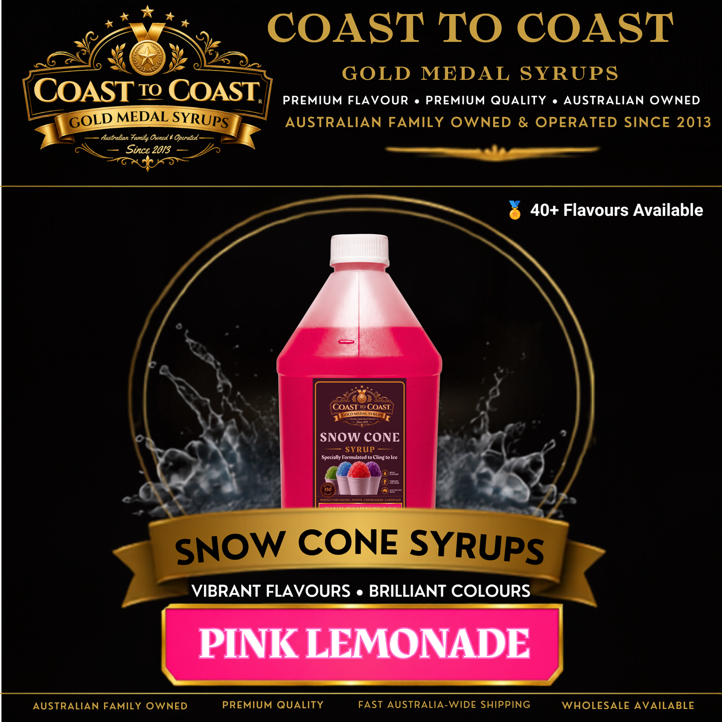 Pink Lemonade Snow Cone Syrups 4ltr - Coast to Coast Gold Medal Syrups®