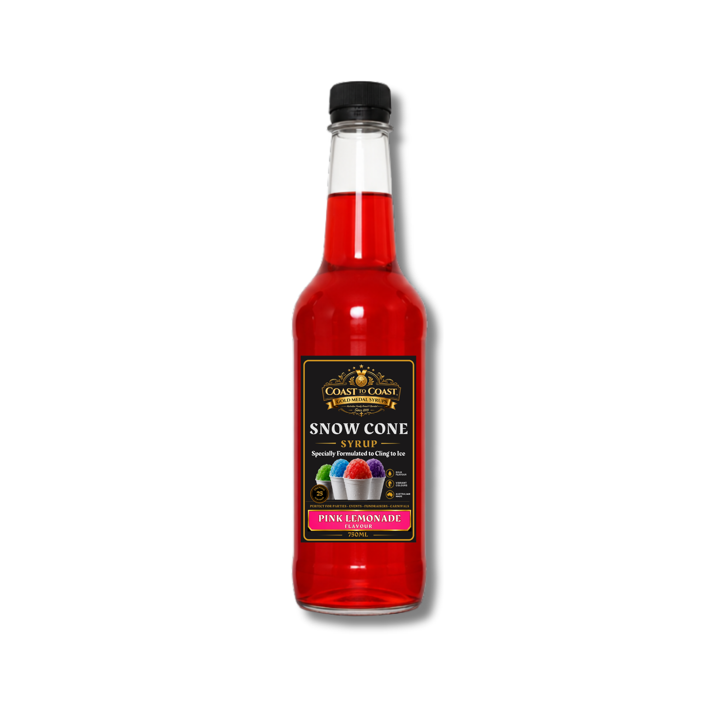 Pink Lemonade Snow Cone Syrups 750ml - Coast to Coast Gold Medal Syrups®