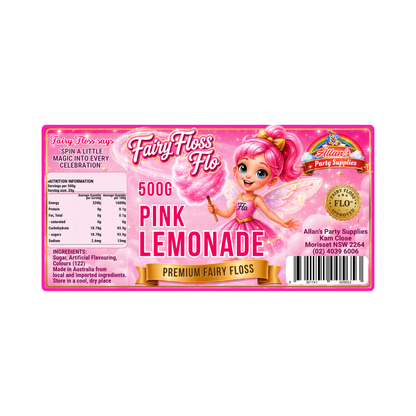 Pink Lemonade Fairy Floss Sugar – 500g Jar - Allan's Party Supplies