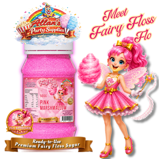 Pink Marshmallow Fairy Floss Sugar – 500g Jar - Allan's Party Supplies
