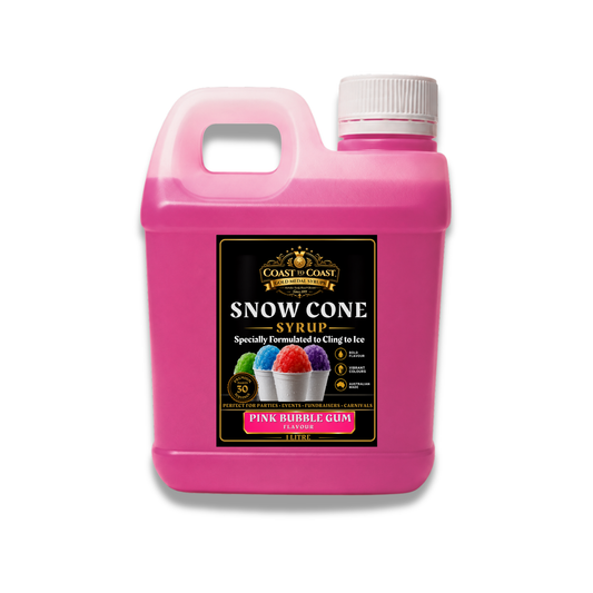 Pink Bubble Gum Snow Cone Syrups 1ltr - Coast to Coast Gold Medal Syrups®